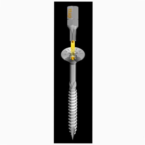 Vis spéciale bois VissalBois zinguée tête fraisée TX 6,0 x 140 mm (boite de 100 vis TX30)