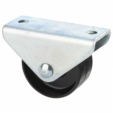 Roulette fixe en acier zingué 30mm – Capacité de charge 60kg – Moyeu lisse pour fonctionnement silencieux – Platine rectangulaire 47x20mm – Tente