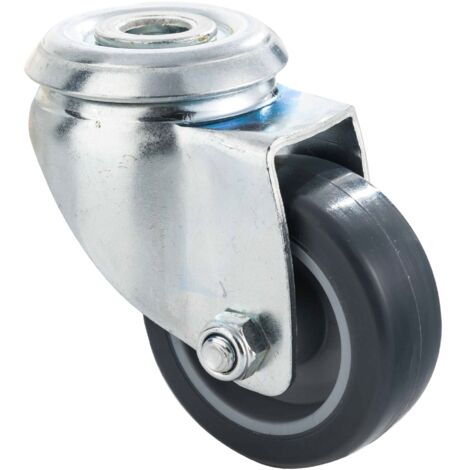 Roulette de manutention pivotante 40 kg – Diamètre 50 mm – Chape en métal zingué – Pour sols lisses et meubles – Tente