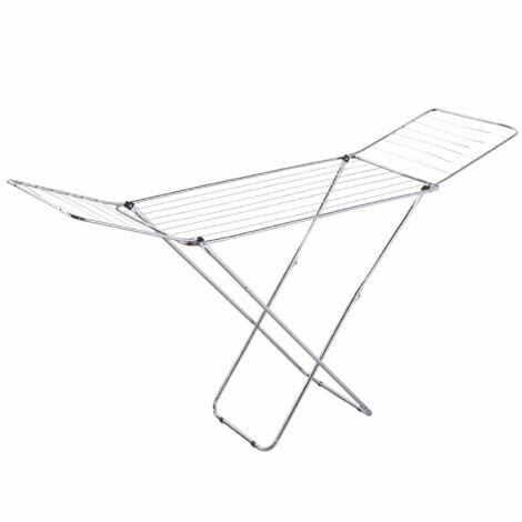 MSV – Etendoir à linge à ailes 18M en inox – Résistant à la corrosion – Dimensions dépliées 180 x 48 x 108 cm – Pliables pour rangement facile