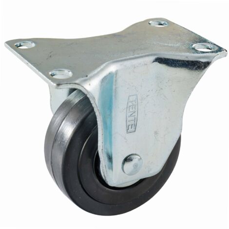 Roulette fixe 50 mm – Charge maximale 40 kg – Chape en acier inoxydable – Pour équipements d'atelier et manutention – Tente