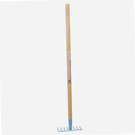 Râteau Pour Enfant Windhager 76 Cm - Manche Bois, Tête Plastique Bleue - 6-8 Ans