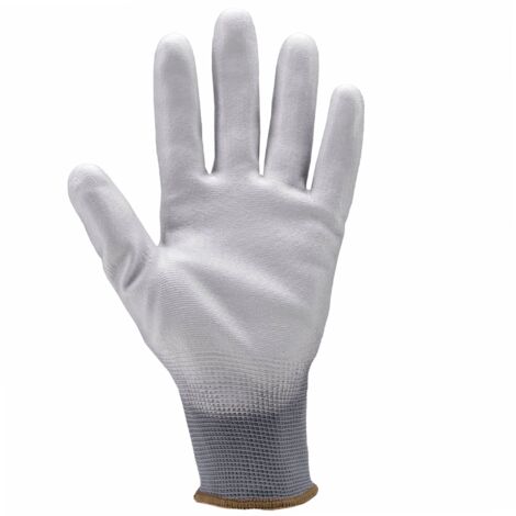 Lot de 5 paires de gants Manutention polyester gris - paume endPU gris Taille 10