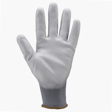 Lot de 5 paires de gants Manutention polyester gris - paume endPU gris Taille 9