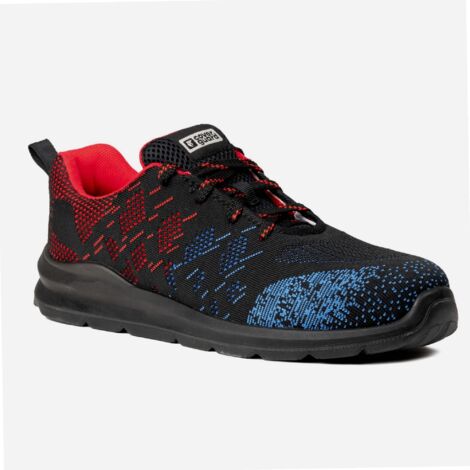Coverguard – Chaussures de sécurité basses S1P – Noir/Rouge/Bleu 42 – Tige en maille polyester respirante – Semelle anti-perforation acier