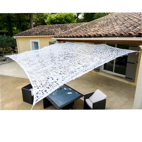 Werka Pro – Toile d'ombrage ajourée blanche 3 x 3m – Polyester imputrescible – Résistante aux UV – Circulation d'air optimale