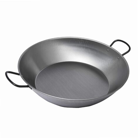 Plat à Paëlla Profond 40 Cm En Acier Poli - La Valenciana