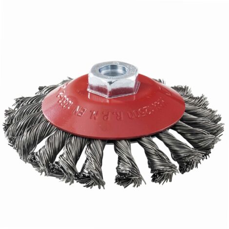 Brosse cuvette acier torsadé 115 mm (1/4)