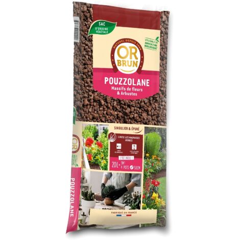Pouzzolane 20 L – Pierre de lave minérale pour paillage – Protège contre les nuisibles et conserve l'humidité du sol – Or Brun