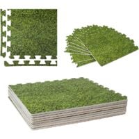 Dalle pour piscine imprimé gazon  50x50cm  1cm épaisseur 8 pièces WERKA PRO