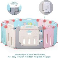 Fixkit Parc Bebe En Plastique Ecologiques Barriere De Securite Avec Porte Et Jouet Extensible Pour Enfant