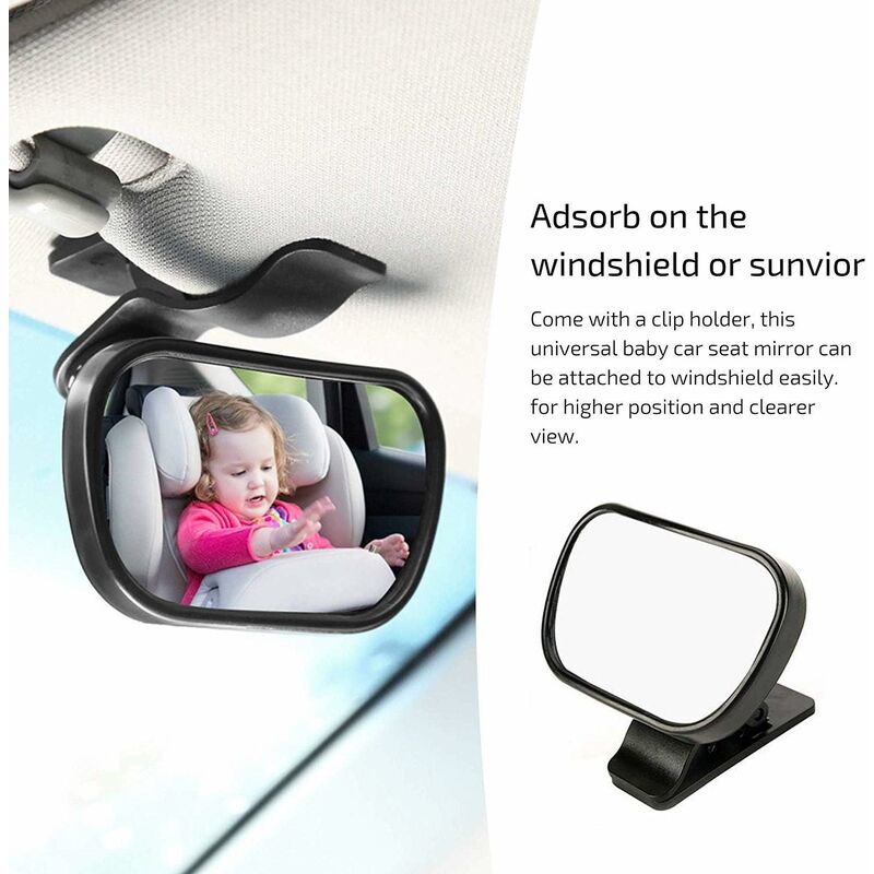 Kueatily Bebe Vue Arriere Miroir De Surveillance Pour Bebe Miroir De Voiture Pour Bebe Retroviseur Securite Miroir Auto Bebe Verre Incassable Securite Avez Une Rotation 360