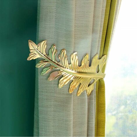 1 paire d'embrases d'attaches à rideaux de fenêtre laiton doré 
