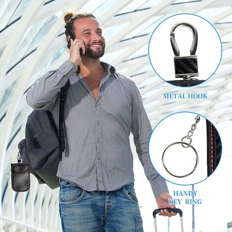 KUPINK 2 Pcs Etui Anti RFID Signal Blocage Faraday Pochette Sac Étui de Protection Anti en Fibre de Carbone