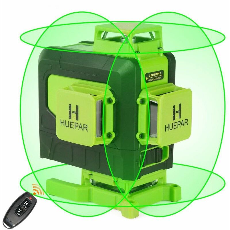Huepar – niveau Laser 4D à 16 lignes croisées, faisceaux verts  multifonctions et télécommande avec batterie Li-ion pour carrelage -  AliExpress