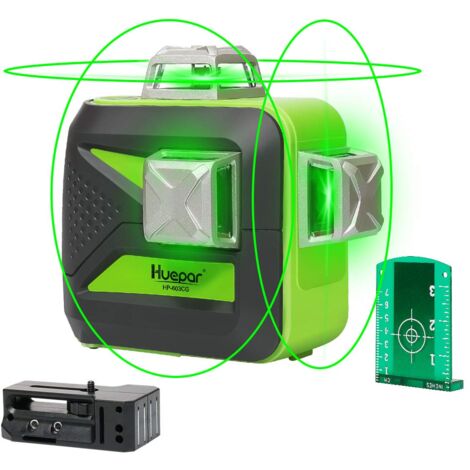Huepar Adaptateur Niveau Laser, Base Pivotante Magnétique  Multifonctionnelle avec Clip Réglable, Laser Level Adapter à 360