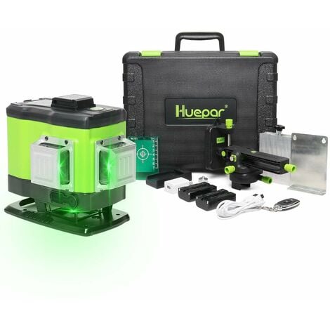 Huepar 3x360 niveau laser 3D vert Cross Line Laser Auto Nivellement 147ft  45m grande puissance 903CG