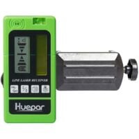 Huepar LR-5RG Détecteur Laser Pour Laser à Impulsions, Numérique Récepteur de Laser Vert et Rouge, Utiliser avec Lasers à Ligne Distance Jusqu'à 50-60m, avec Écrans LCD Rétroéclairés des Deux Côtés