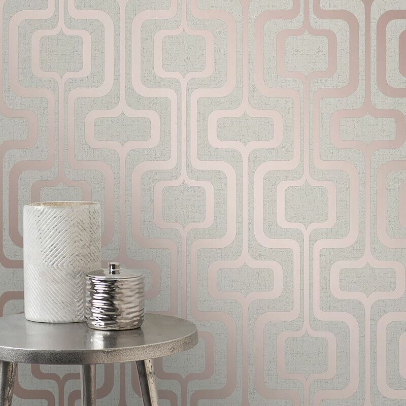 ARTHOUSE Sequin Sparkle Rose Gold Wallpaper