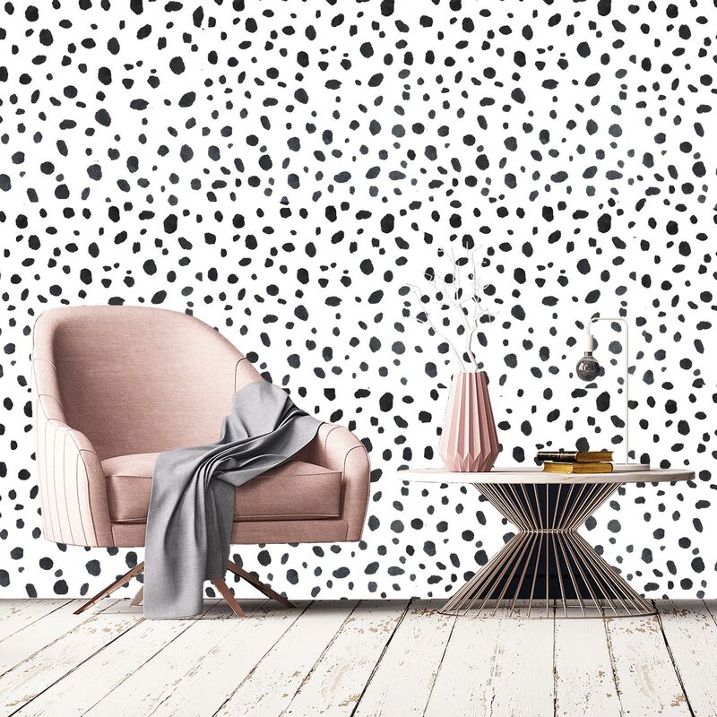 Shades Animal Print Wallpaper Leopard Jaguar Spots Black White Silver