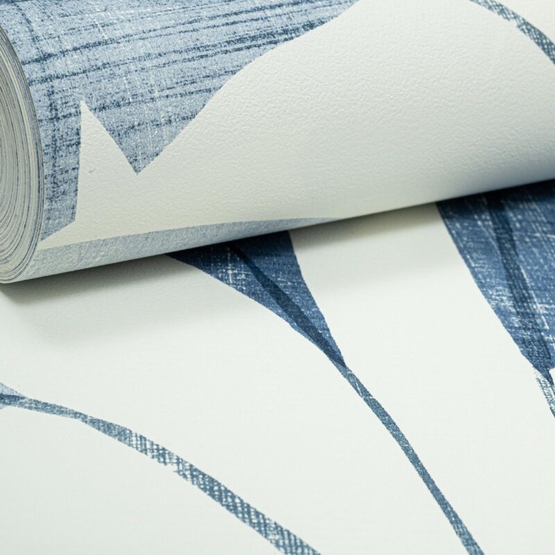 Blue Tropical Wallpaper Rasch Paste The Wall Jungle Palm Leaf Slightly