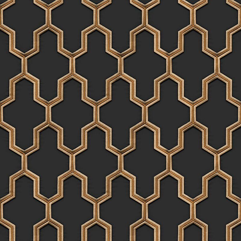 LV Inspired 3D Wallpaper - 5.3sqm - Black And Yellow