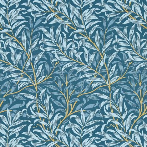 William Morris Design Willow Boughs Denim Wallpaper Paste The Wall Non-woven (1/4)