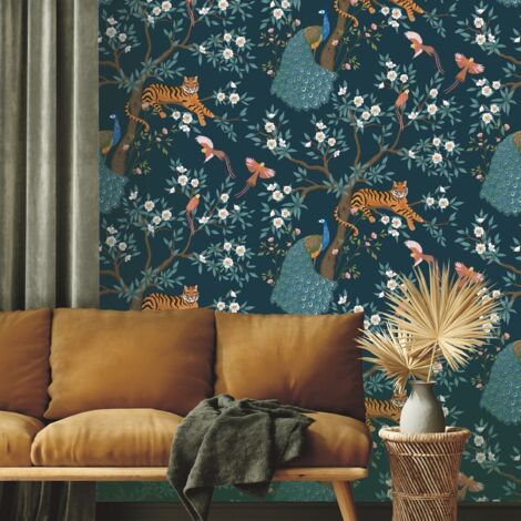 Arthouse Serengeti Animal Print Multicoloured Wallpaper Jungle Feature Wall