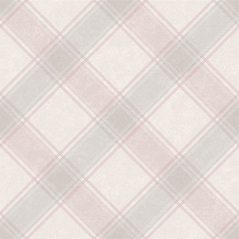 Check Tartan Wallpaper Checked Plaid Chequered Pink Grey Holden Decor Aidan
