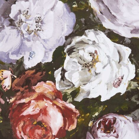Clarke and Clarke Floretta Heather Ebony Wallpaper Flowers Paste The Wall (1/4)