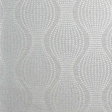 Calico Dot Wallpaper Grey Silver Embossed Metallic Textured Vinyl (1/3)