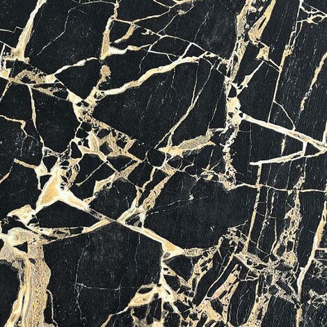 Rasch Vasari Enzo Black Marble Wallpaper Metallic Heavyweight Textured Vinyl (1/4)