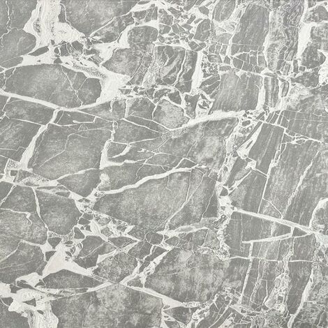 Rasch Vasari Enzo Grey Marble Wallpaper Metallic Heavyweight Textured Vinyl (1/4)
