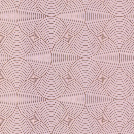 Blush Rose Gold Geometric Wallpaper Circles Textured Metallic Shimmer Belgravia
