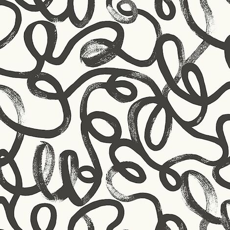 Holden Decor Squiggle Wallpaper Black White Modern Abstract Feature Wall (1/4)