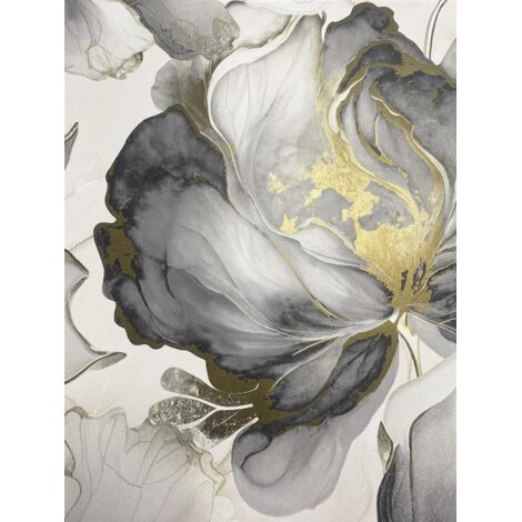 Muriva Floral Wallpaper Elysian Black and Gold Wall Paper Roll