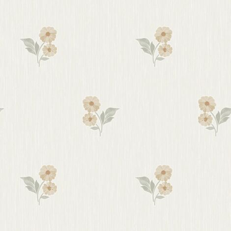 Grandeco Clematis Sprig Sage Wallpaper Floral  Textured Vinyl Feature Wall (1/4)
