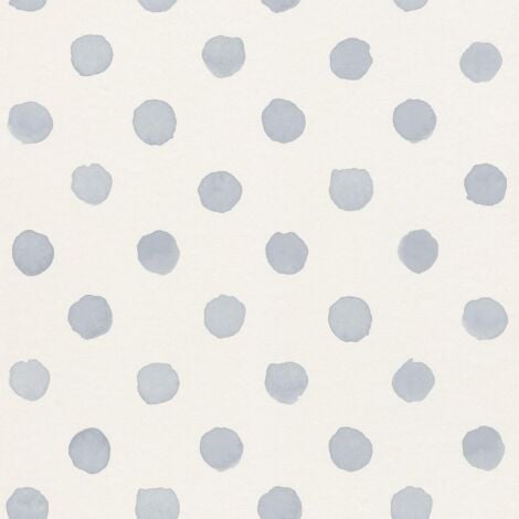 Rasch Soft Blue Polka Dot Wallpaper Children's Room Nursery Feature Wall