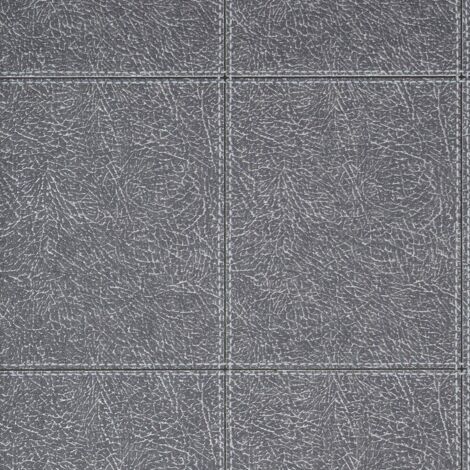 Fine Decor Camden Stitch Charcoal Wallpaper Metallic Textured Blown Vinyl (1/4)