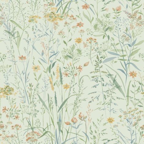 Grandeco Free Flower Sage Wallpaper Floral Botanical Textured Paste The Wall (1/4)