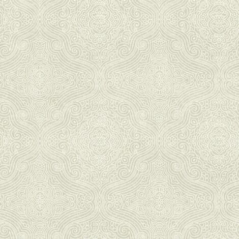 Wallquest Modern Damask Grey Wallpaper Floral Acrylic Coated Feature Wall (1/4)