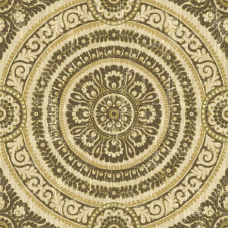 Wallquest Caspia Damask Circle Gold Wallpaper Classic Acrylic Coated Stylish (1/4)