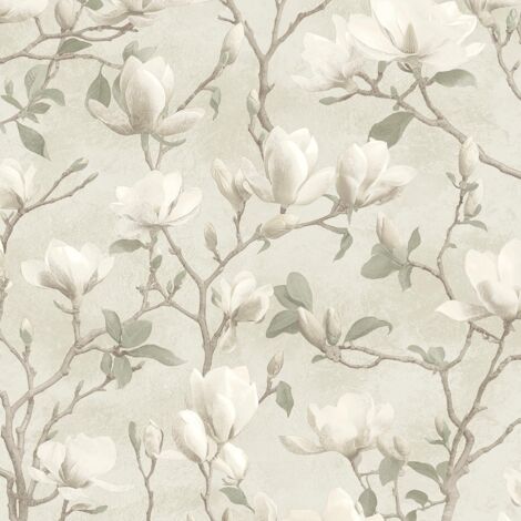 Holden Decor Petalina Dove Wallpaper Floral Luxury Textured Italian Vinyl (1/4)