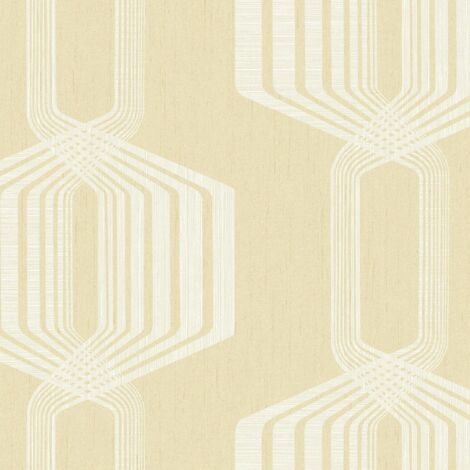 Wallquest Camden Geometric Beige Wallpaper Modern Stylish Acrylic Coated Paper (1/4)