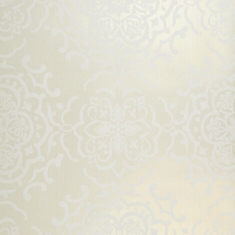 Fine Decor Tempus Damask Floral Motif Cream Gold Wallpaper Paste The Wall