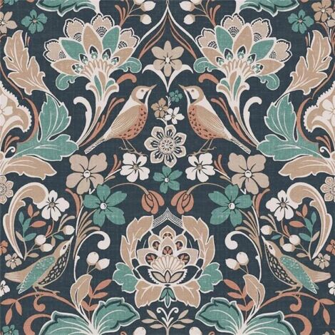 Arthouse Folk Floral Navy Wallpaper Flowers Classic Traditional Paste The Wall (1/4)
