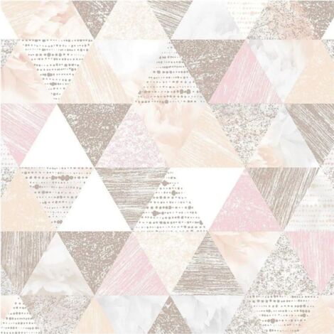Beau Pink Wallpaper Paste The Wall Geometric Pink Gold Cream Modern Feature (1/4)