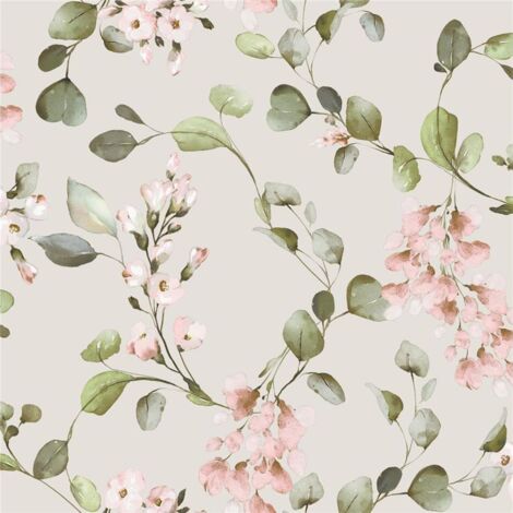 Rasch Rosalie Pink Cream Wallpaper Flowers Blossom Green Paste The Paper