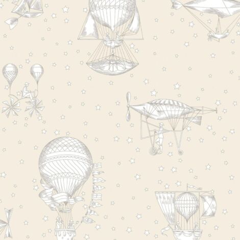 Grandeco Jack N Rose Hot Air Baloon Cream Wallpaper Nursery Past The Wall Vinyl (1/4)
