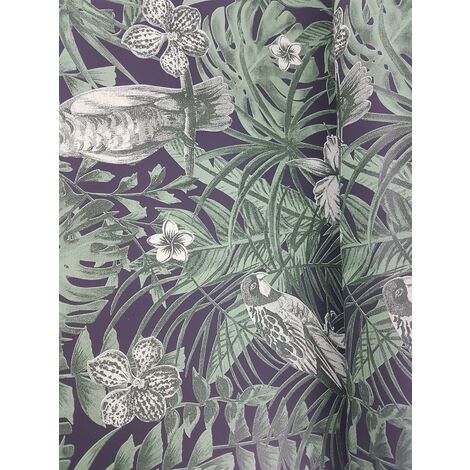 Jungle Tropical Rainforest Wallpaper Trees Flowers Floral Bamboo Green  Vinyl